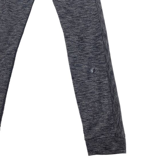 Athleta Girl School Day Ribbed Tight Leggings XL Gray Stretch Logo Elastic Waist - Picture 12 of 15